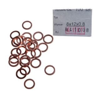 Podkładka, uszczelka miedziana 8x12x0.8 ( sprzedawane po 100 ) [8X12X0.8]