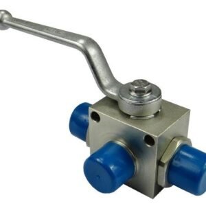 Zawór kulowy hydrauliczny 3-drożny M22x1.5 z otworami montażowymi [KHB3-M22X1.5]