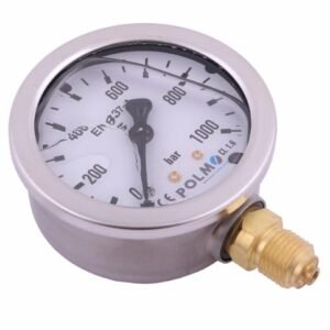 Manometr glicerynowy M63 0-1000 bar dolne przyłącze G1/4" POLMO [MGH63K14D1000P]