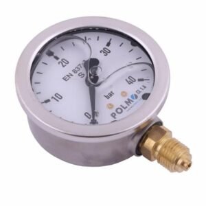 Manometr glicerynowy M63 0-40 bar dolne przyłącze G1/4" POLMO [MGH63KG14D40P]