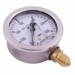 Manometr glicerynowy M63 0-600 bar dolne przyłącze G1/4" POLMO [MGH63KG14D600P]
