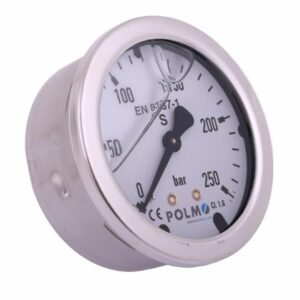 Manometr glicerynowy M63 0-250 bar tylne przyłącze G1/4" POLMO [MGH63KG14T250P]