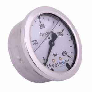Manometr glicerynowy M63 0-400 bar tylne przyłącze G1/4" POLMO [MGH63KG14T400P]