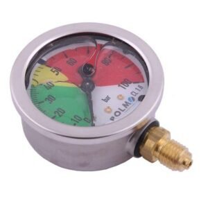 Manometr glicerynowy M63 0-100 bar gwint M12x1.5 dolne przyłącze. obudowa kwasoodporna. Opryskiwacz POLMO