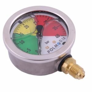 Manometr glicerynowy M63 0-40 bar gwint M12x1.5 dolne przyłącze. obudowa kwasoodporna. Opryskiwacz POLMO [MGO63KM12D40P]