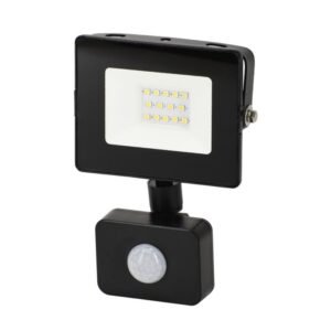 Naświetlacz, Lampa LED SMD 230V 10W 4000K 800LM IP65 CZARNY Z CZUJNIKIEM RUCHU [NASW10W4KCR]