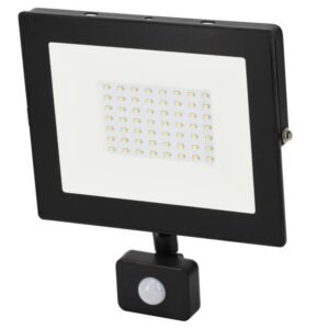 Naświetlacz. Lampa LED SMD 230V 50W 6500K 4320LM IP65 CZARNY Z CZUJNIKIEM RUCHU [NASW50W6KCR]