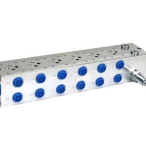 Płyta NG6 cetop3 6-sekcyjna (z zaworem przelewowym 50-380 bar) do elektrozaworów DL3 i DS3 [NG6-CETOP3-6-P]