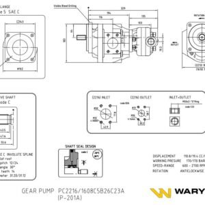 Pompa hydrauliczna PC2216/1608C5B26C23A (P-201A) Waryński [P-201A]