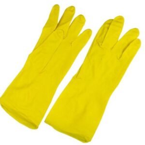 Rękawice ochronne gumowe flokowane żółte M 50g ogólne prace mechaniczne oraz rolnictwo i ogrodnictwo ( sprzedawane po 12 ) [REKAWICE 400009]
