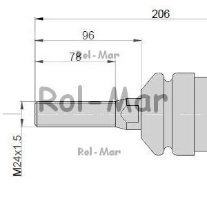 Przegub lewy/prawy 210 mmxM22x1,5 F385300100020 Fendt  [RM-F385300100020]