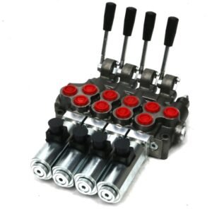 Rozdzielacz hydrauliczny (50 l/m) 4 sekc. ster. Ręczno elektryczne 12 DC [ROZ50-4-RE12]