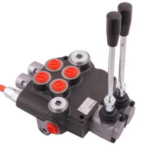 Rozdzielacz hydrauliczny dwusekcyjny (2-sekcyjny) 80L z zatrzaskami [ROZDZIELACZ2P80Z]