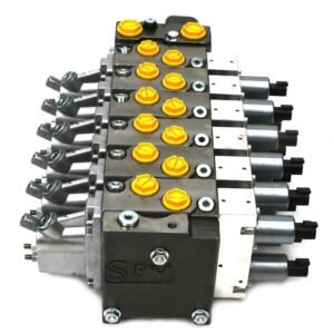 Rozdzielacz 6 sekcyjny (FT 40/40. 80/80. 65/65. 80/80. 65/65. 65/65) 120 l/min. proporcjonalny. LS. opcja dźwigni. 24V DC [SPV126S/B-F-350/200]