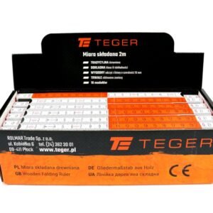Miara składana 2m drewniana w displayu TEGER sprzedawana po 12 szt [T-AM-002]