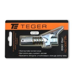 Precyzyjna czteroszczękowa końcówka węża smarownicy z dźwignią oraz blokadą M10x1 TEGER [T-KS4SZ]