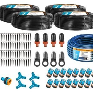 Zestaw nawadniania kropelkowego PROFESSIONAL 200 m z kompensacją (4 linie kroplujące. wąż 20m. szybkozłączki. zegar) / TEGER [T-O-ZESNK200-K]
