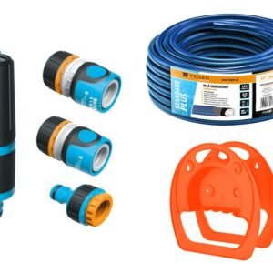 Zestaw ogrodowy 1/2"  (wąż 20m. zestaw natryskowy. wieszak na wąż) / TEGER [T-O-ZESOG002]