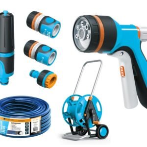 Zestaw ogrodowy 1/2"  (wąż 20m. zestaw natryskowy. pistolet. wózek na wąż) / TEGER [T-O-ZESOG004]