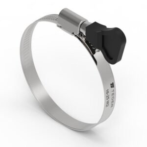 Opaska zaciskowa z pokrętłem 16-25 ślimakowa (obejma W2 - stal nierdzewna) szerkość 9mm TEGER ( sprzedawane po 50 ) [T-OPC-16-25]