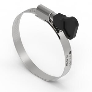 Opaska zaciskowa z pokrętłem 25-40 ślimakowa (obejma W2 - stal nierdzewna) szerkość 9mm TEGER ( sprzedawane po 50 ) [T-OPC-25-40]