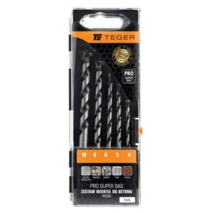 Zestaw wierteł do betonu - widia PRO SUPER BAS (5 SZT.) / TEGER [T-W-NWWDB-KPL01]