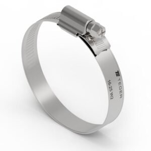 Opaska zaciskowa wzmocniona 16-25 ślimakowa (obejma W2 - stal nierdzewna) szerkość 12mm TEGER ( sprzedawane po 50 ) [T-W2-16-25-S]