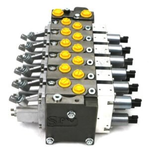 Rozdzielacz 6 sekcyjny (FT 25/25. 65/65. 40/40. 65/65. 40/40. 40/40) 120 l/min. proporcjonalny. LS. opcja dźwigni. 24V DC [VALF-SPV126]