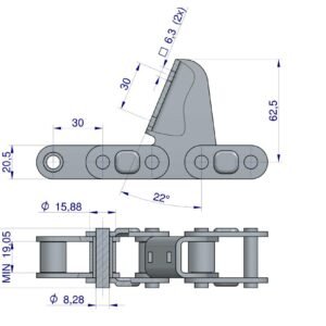 Łańcuch obrywacza kolb przystawki do kukurydzy zamknięty 70 ogniw CA627 x 70A zastosowanie Oros WARYŃSKI [W-1326221]