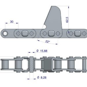 Łańcuch obrywacza kolb przystawki do kukurydzy zamknięty 76 ogniw CA627 x 76A zastosowanie Fantini WARYŃSKI [W-18965]