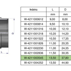 Pierścień zacinający hydrauliczny (DPR35L) 35L Waryński ( sprzedawane po 2 ) [W-4211003545]