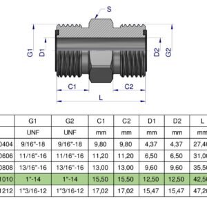 Złączka hydrauliczna calowa BB 1" ORFS (UNF) Waryński [W-5024241010]