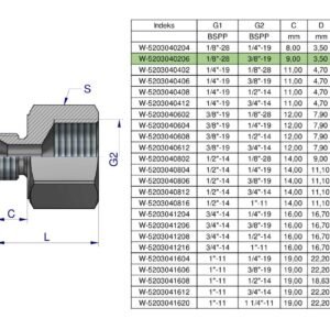 Tulejka różnicowa hydrauliczna calowa AB 1/8"GZ x 3/8"GW BSP Waryński ( sprzedawane po 2 ) [W-5203040206]