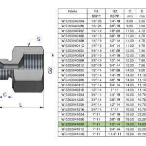 Tulejka różnicowa hydrauliczna calowa AB 1"GZ x 1/2"GW BSP Waryński [W-5203041608]