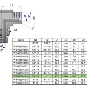 Kolanko hydrauliczne nastawne calowe BB 3/4" x 1" BSP z regulacją Waryński [W-5605091216]