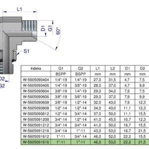 Kolanko hydrauliczne nastawne calowe BB 1" x 1" BSP z regulacją Waryński [W-5605091616]