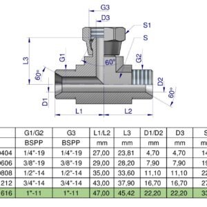 Trójnik hydrauliczny symetryczny calowy BAB 1" BSP (XEVT) Waryński [W-7105051616]