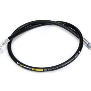 Przewód hydrauliczny gładki z uszczelnieniem - gwint M18x1.5 prosta/90 stopni (kolanko) L-1500mm DN10-1SN (AK-10-1500; P11P12) 18.0MPa Waryński [W-AK-10-1500/1-PS]