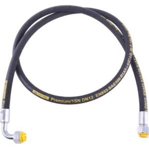 Przewód hydrauliczny gwint M22x1.5 prosta/90 stopni (kolanko) L-2000mm DN12-1SN (AK-13-2000; P11P12) 16.0MPa Waryński [W-AK-13-2000/1]