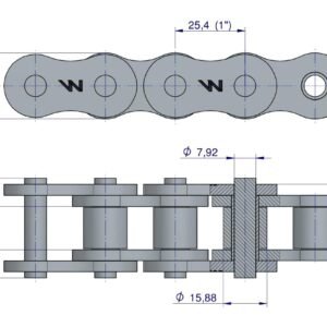Łańcuch rolkowy 16AH-1-170PS ANSI A 80H zastosowanie Prasa Rolująca Famarol Waryński [W-L16AH1-170PS]