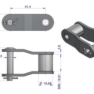 Półogniwo łańcucha CA550 Waryński ( sprzedawane po 5 ) [W-PCA550]