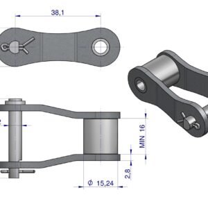 Półogniwo łańcucha S51 Waryński ( sprzedawane po 5 ) [W-PS51]