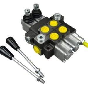 Rozdzielacz hydrauliczny 2-sekcyjny max przepływ 40L z zatrzaskami Waryński [W-ROZ40L/2Z]