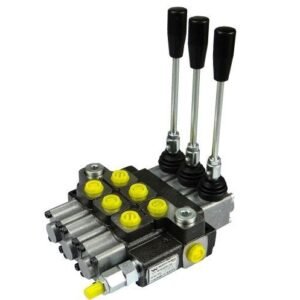 Rozdzielacz hydrauliczny 3-sekcyjny max przepływ 40L z zatrzaskami Waryński [W-ROZ40L/3Z]