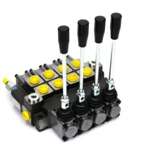 Rozdzielacz hydrauliczny 4-sekcyjny max przepływ 40L (4-sekcje z zatrzaskiem) Waryński [W-ROZ40L/4Z]