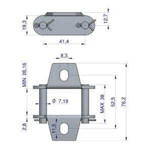 Zamek łańcucha z przyłączem obustronnym CA550K1 Waryński ( sprzedawane po 5 ) [W-ZCA550K]
