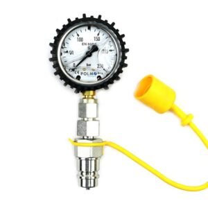 Zestaw pomiarowy ciśnienia hydrauliki z manometrem 250 bar wtyczka EURO Waryński [W-ZES-250D-WE]