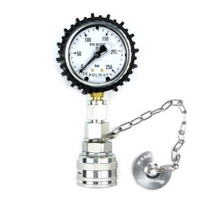 Zestaw pomiarowy ciśnienia hydrauliki z manometrem 250 bar wtyczka skręcana Waryński [W-ZES-250D-WR]