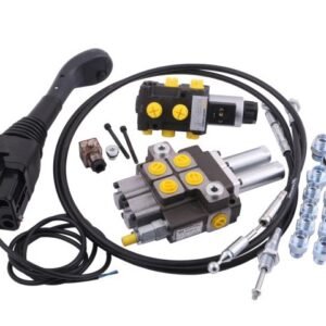 Zestaw: Rozdzielacz 2-sek. + Elektrozawór + Joystick z przyciskiem + Elementy złączne + Linki na kulkę stalową 2000mm Waryński [W-ZES/ROZ2000KPE]