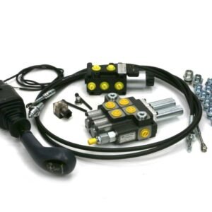 Zestaw Premium: Rozdzielacz 2-sek. + Elektrozawór + Joystick na widełki (z 1 przyciskiem) + Elementy złączne + Linki na widełki 2000mm Waryński [W-ZES/ROZ2000WPE]